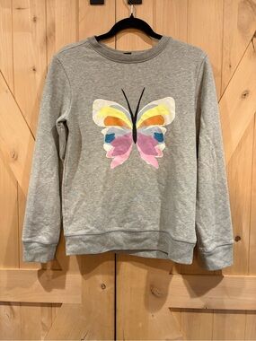 NWOT- Tea Collection Sweatshirt with Colorful Butterfly Appliqué